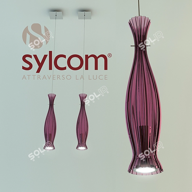 Elegant Sylcom 2520 Hanging Lamp 3D model image 1