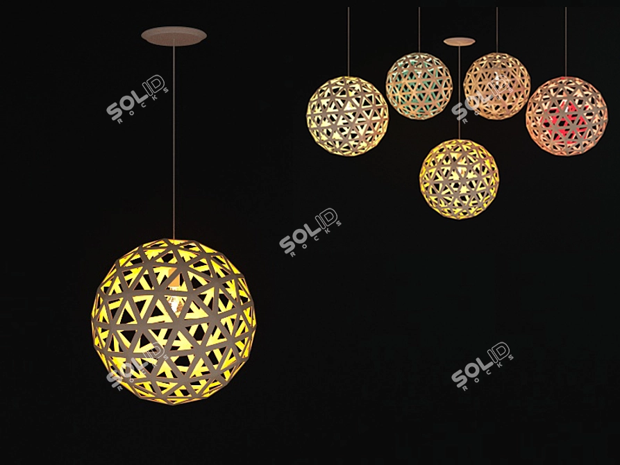 Colorful Ball Chandelier 3D model image 1