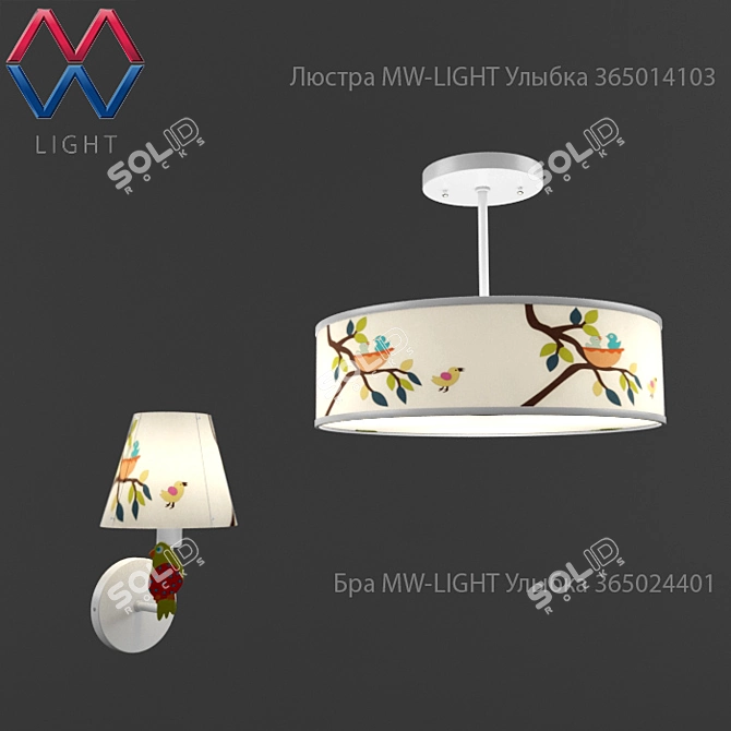 Title: MW-LIGHT Smile Ceiling Pendant & Wall Sconce 3D model image 1