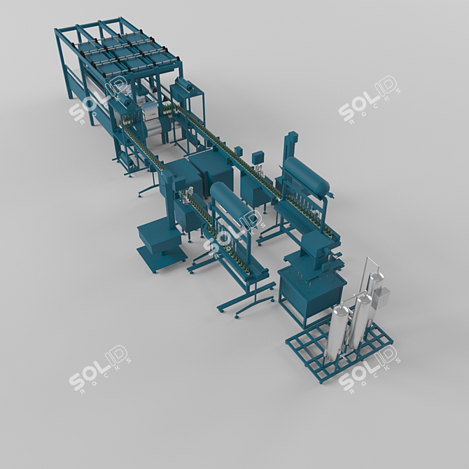 Efficient Bottling Line Solution 3D model image 1