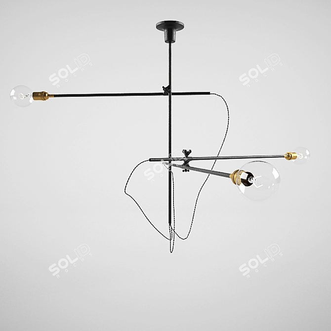 Industrial Elegance: The Workstead Chandelier 3D model image 1