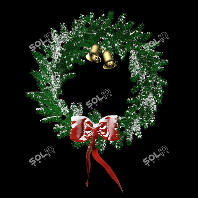 Festive Holiday Wreath 3D model image 1