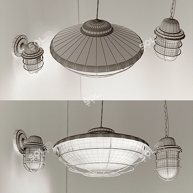 Phanar Lattice Pendant & Wall Light 3D model image 2