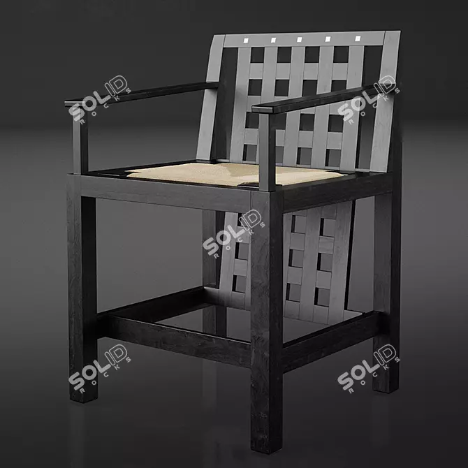 Vintage Mackintosh Armchair Model 3D model image 1