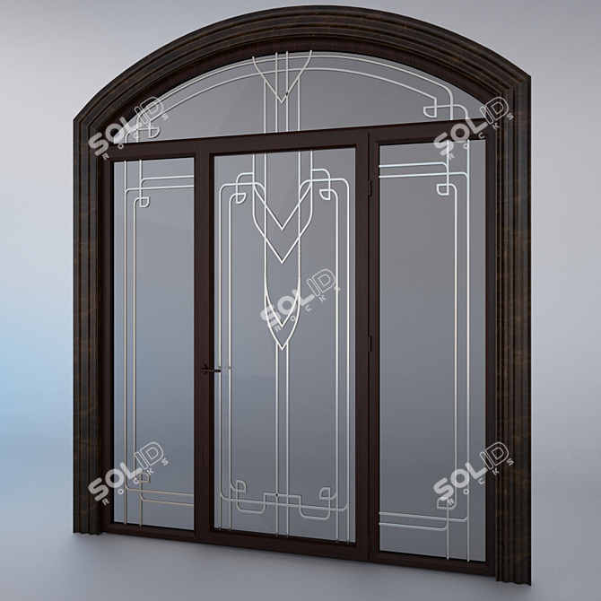 Art Deco Forged Door & Console 3D model image 2