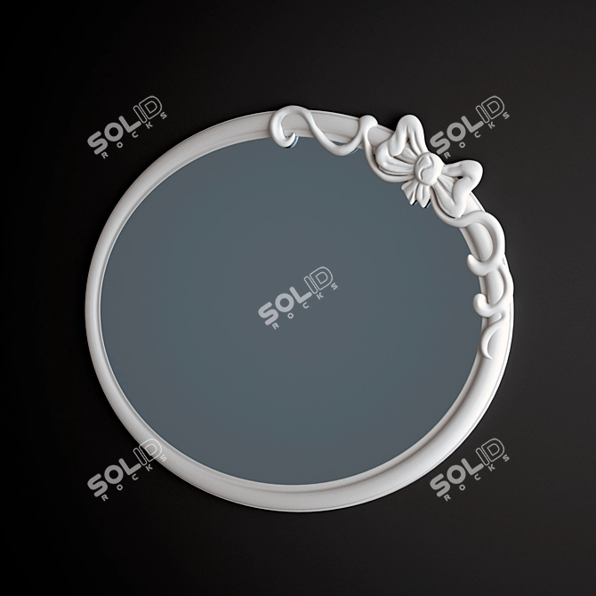 Elegant Italian Oval Mirror 3D model image 1