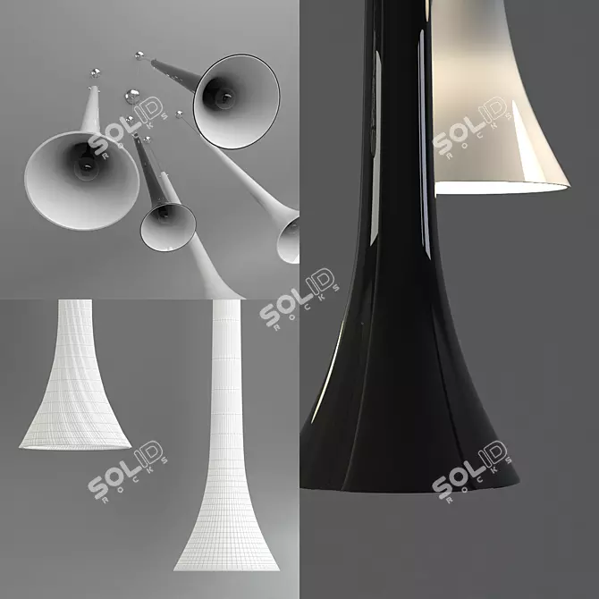 Elegant Sissi Pendant Light 3D model image 3