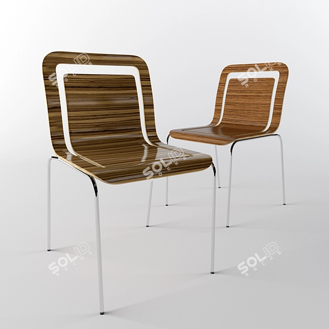 Sleek Billiani Chair - 820H x 460W x 520D 3D model image 1