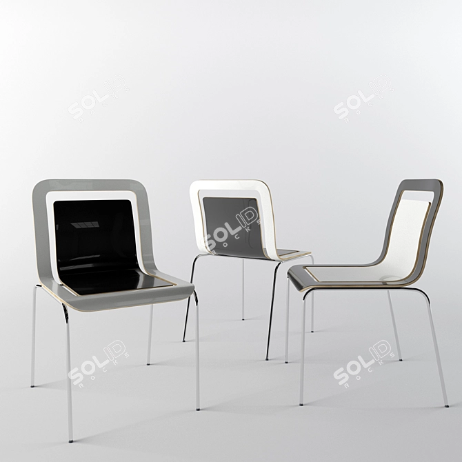 Sleek Billiani Chair - 820H x 460W x 520D 3D model image 2