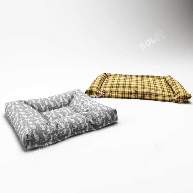 Cozy Pet Beds with Textures 3D model image 1