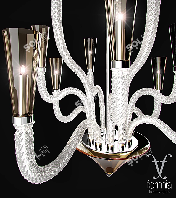 Elegant Italian Crystal Chandelier 3D model image 2