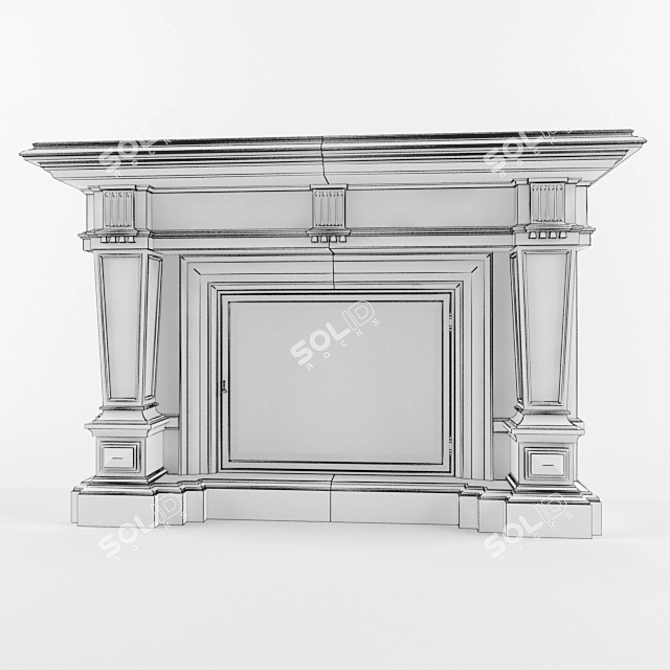 Classic Stone Fireplace 3D model image 3