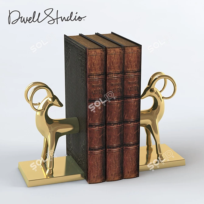 Bookends DwellStudio Gazelle Bookends - Elegant Brass Material
 Elegant Brass Bookends - DwellStudio Gazelle 3D model image 1