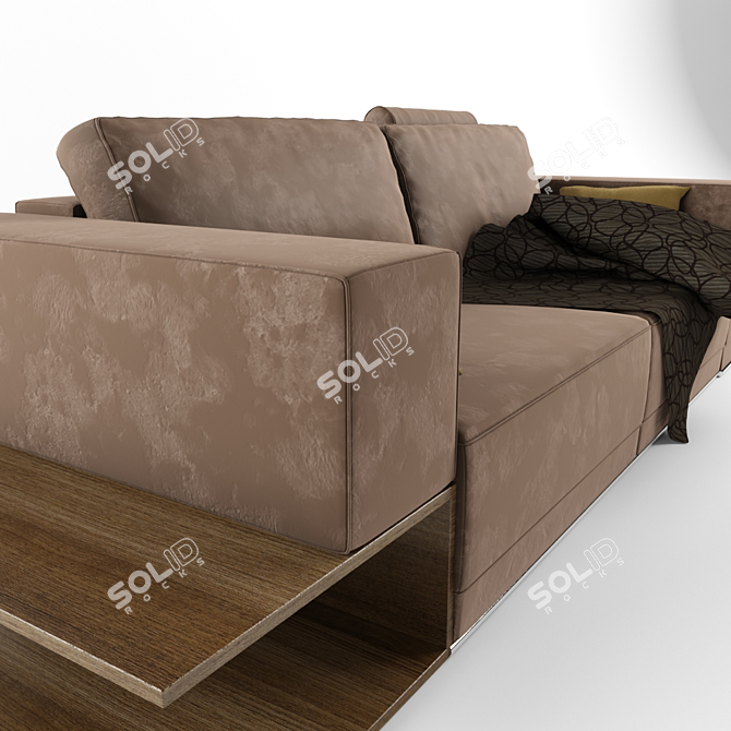 Blest B102: Elegant Fabric and Wood Sofa 3D model image 2