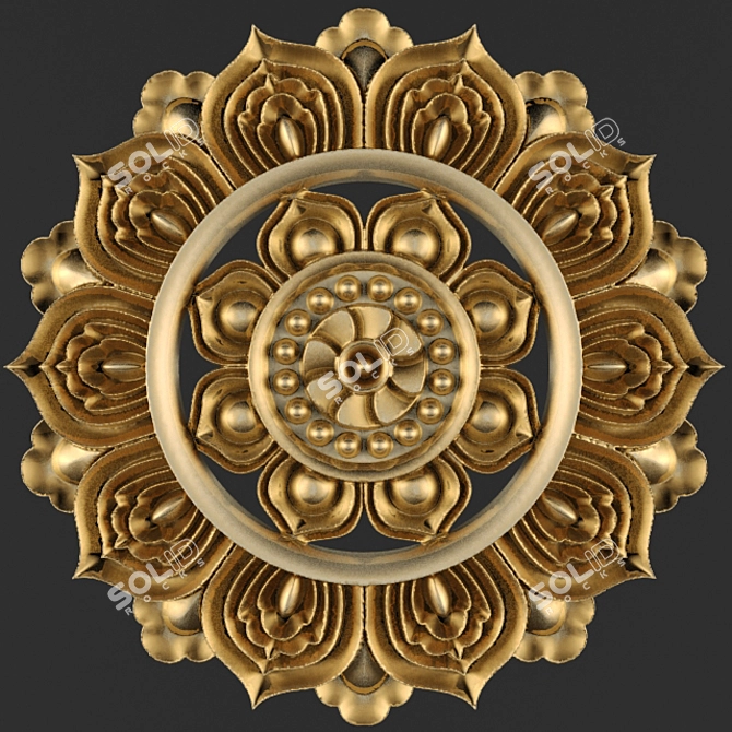 Elegant Stucco Ceiling Decor 3D model image 1