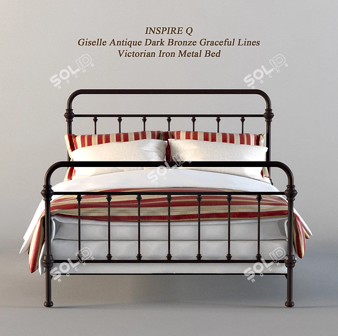 Inspire Q Metal Bed 3D model image 2