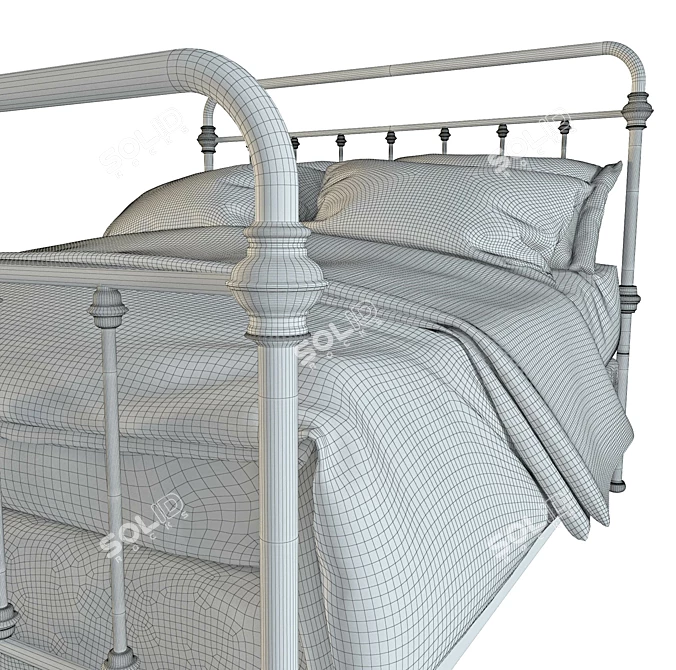 Inspire Q Metal Bed 3D model image 3