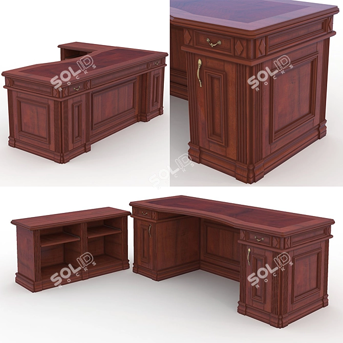 Classic Table with Detachable Extension (Includes Cards) 3D model image 1