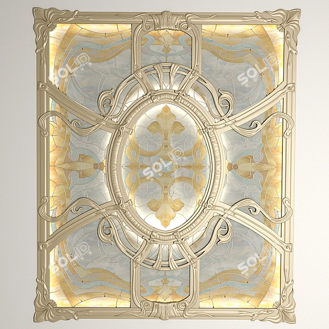 Forged Frame Stained Glass Ceiling 3D model image 1