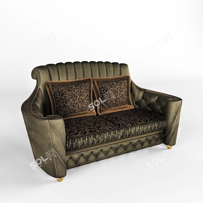 Zanaboni Nuvola: 2-Seater Fabric Sofa 3D model image 1