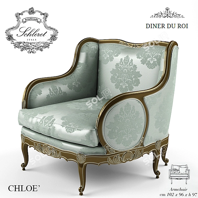 Regal Dining: CHLOE Armchair 3D model image 1