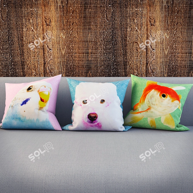 Patterned Cotton Pillow - 400x400 Size 3D model image 1