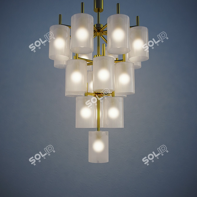 Vintage Brass Chandelier 3D model image 1