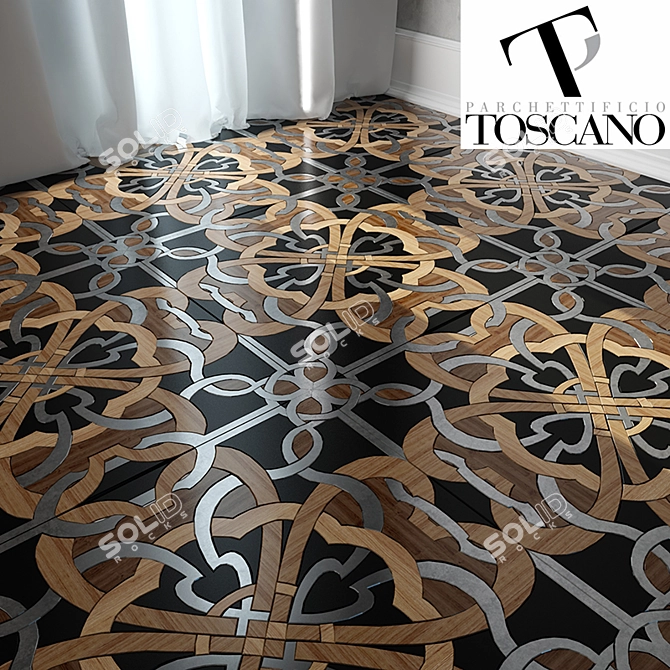 Title: Toscano Artisanal Modular Parquet 3D model image 1