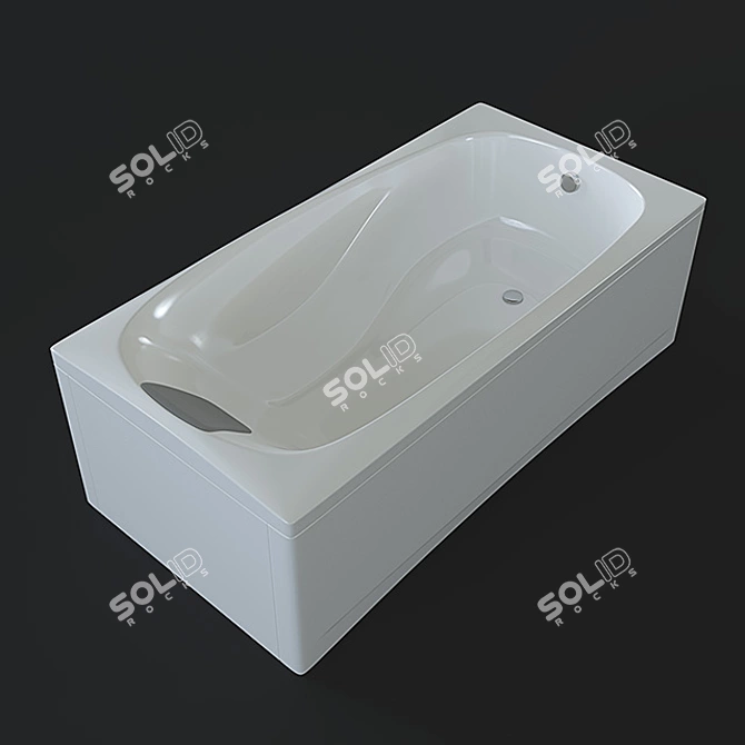 Luxury Extra Large Acrylic Bath 3D model image 2