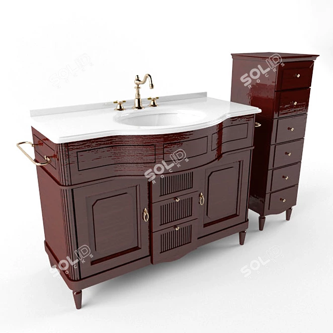 Classic Bathroom Furniture 3D model image 1