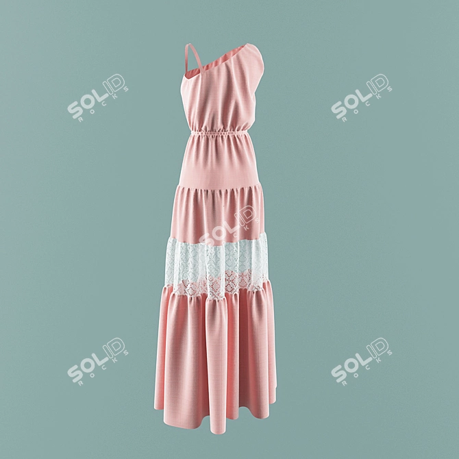 Sun-Kissed Summer Dress 3D model image 2