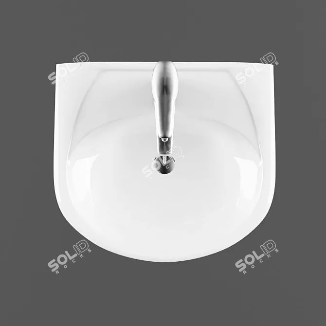 Sleek Epica 60 Washbasin 3D model image 2