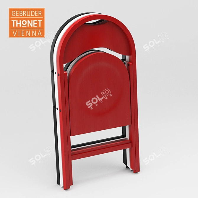 Vintage Gebruder Thonet Vienna Chair 3D model image 3