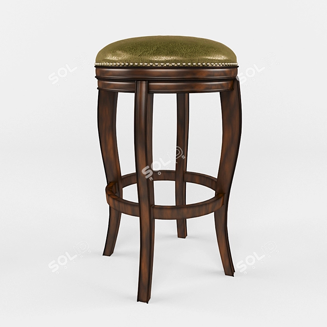 Vintage-inspired Wersal Stool: Classic Elegance for Your Bar 3D model image 1