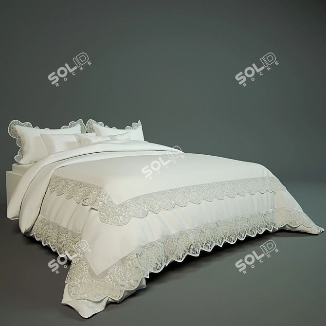 Lace Bedding Set 3D model image 1