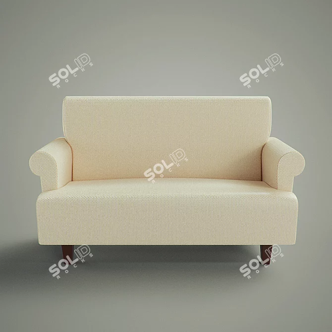 Modern and Compact 2-Seater Sofa 3D model image 1