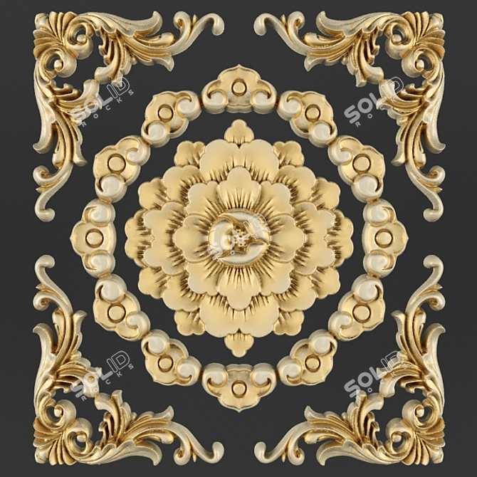 Elegant Ceiling Decor 3D model image 1