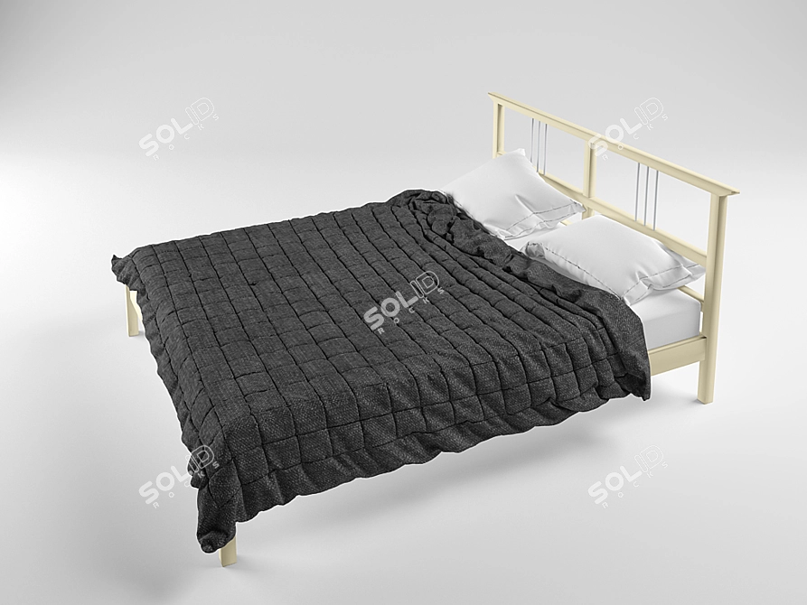 Cozy Bed Bundle: Blanket & Pillows 3D model image 1