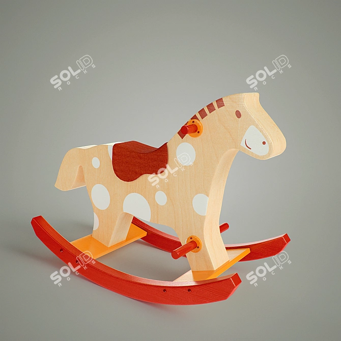 Premium Rocking Horse for Kids 3D model image 1