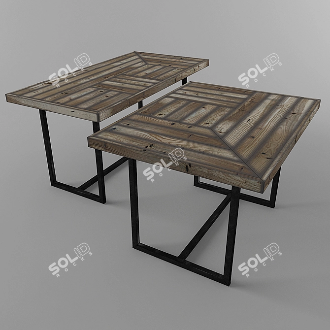 Handcrafted Loft Coffee Tables 3D model image 1