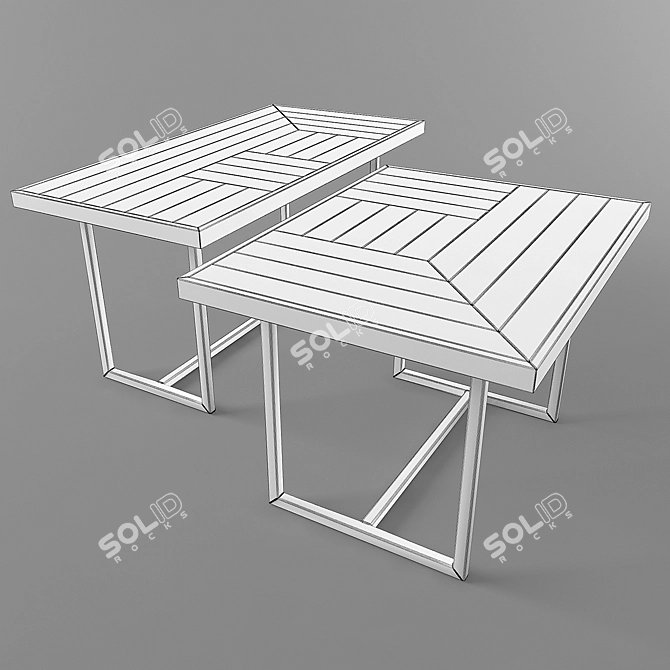 Handcrafted Loft Coffee Tables 3D model image 3