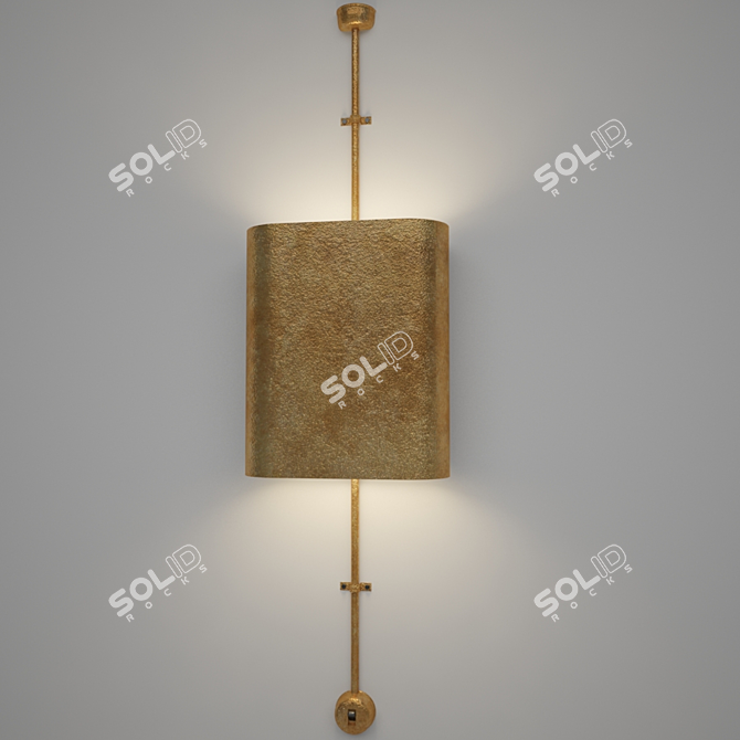 Elegant Brass Wall Sconces 3D model image 1