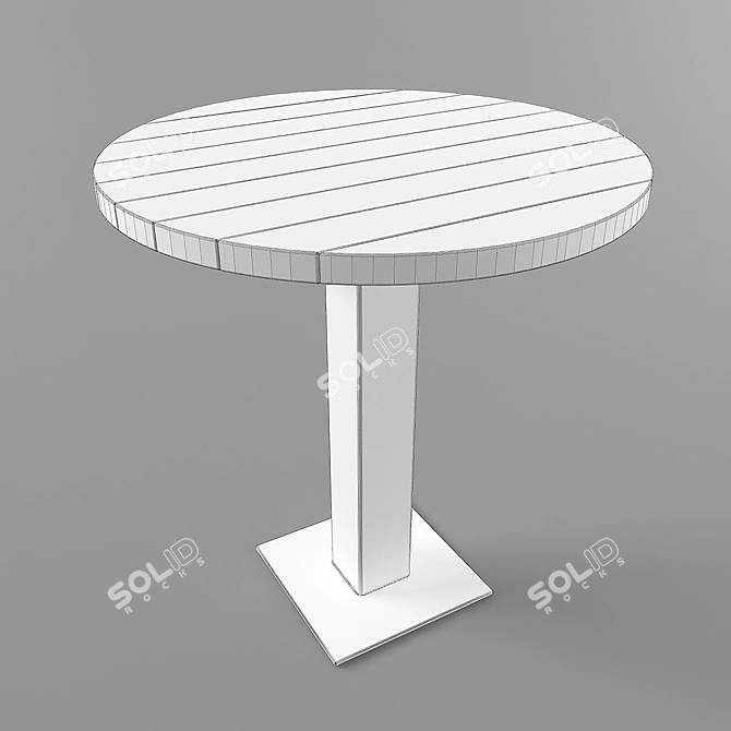 Industrial Loft Round Table 3D model image 2