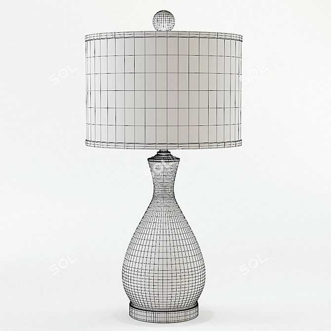 Elegant Blown Meena Table Lamp 3D model image 2