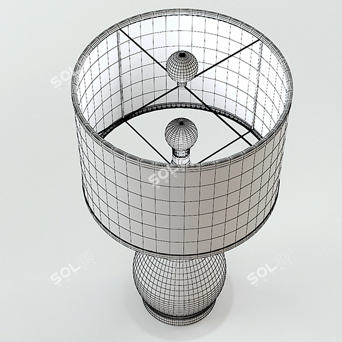 Elegant Blown Meena Table Lamp 3D model image 3