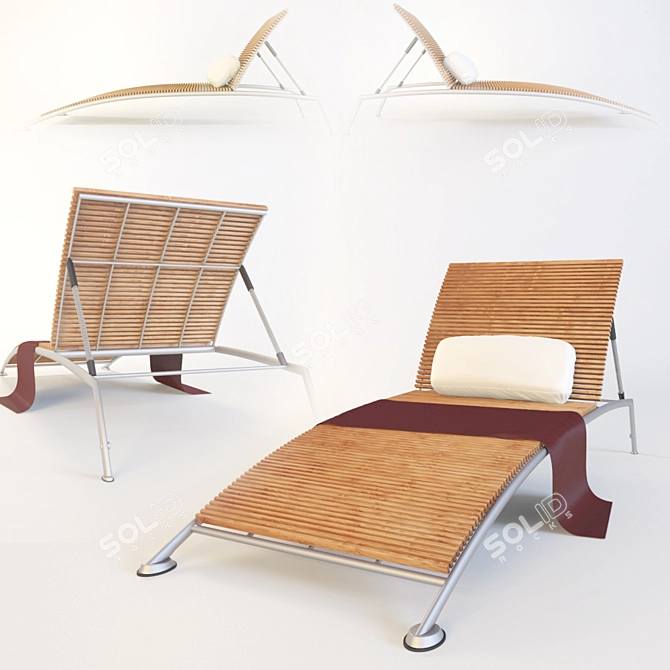 Outdoor Relaxation Sun Bed 3D model image 1