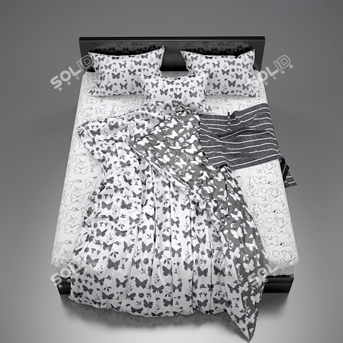 Luxury Bed Linen Set 3D model image 1