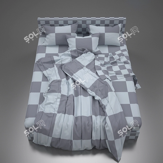 Luxury Bed Linen Set 3D model image 3