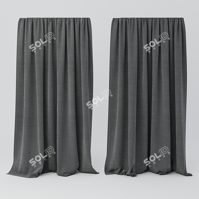 Elegant Tulle Fabric 3D model image 1