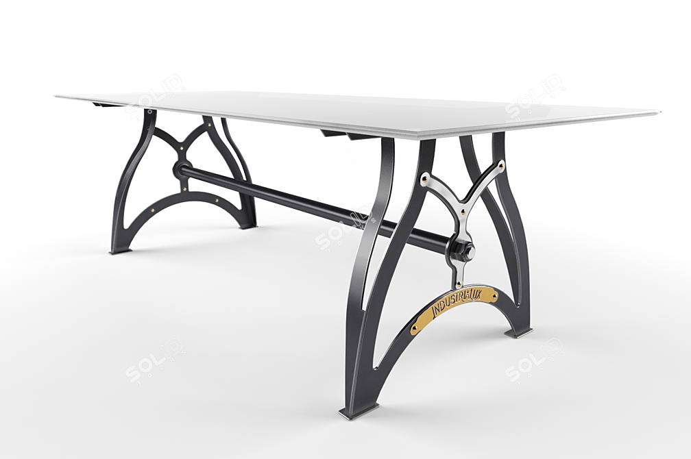 Vintage Industrial Dining Table 3D model image 1